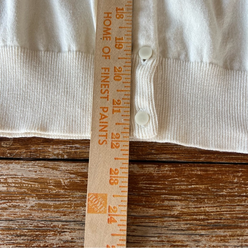Talbots Cardigan Crewneck cotton-blend Ivory Button Up Sweater Petite Small - Picture 12 of 16